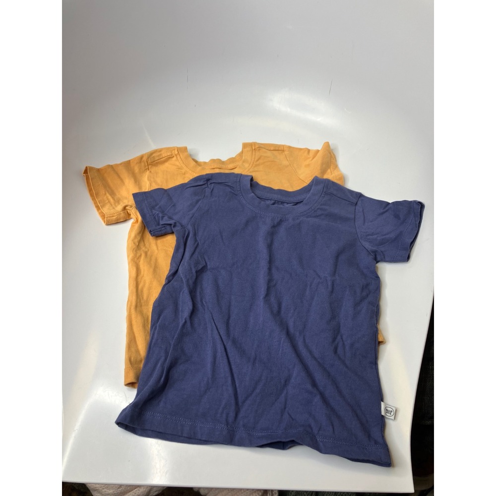 Honest Baby Clothing T-Shirt Kids 2T Blue Yellow Excellent Organic Cotton 2pk